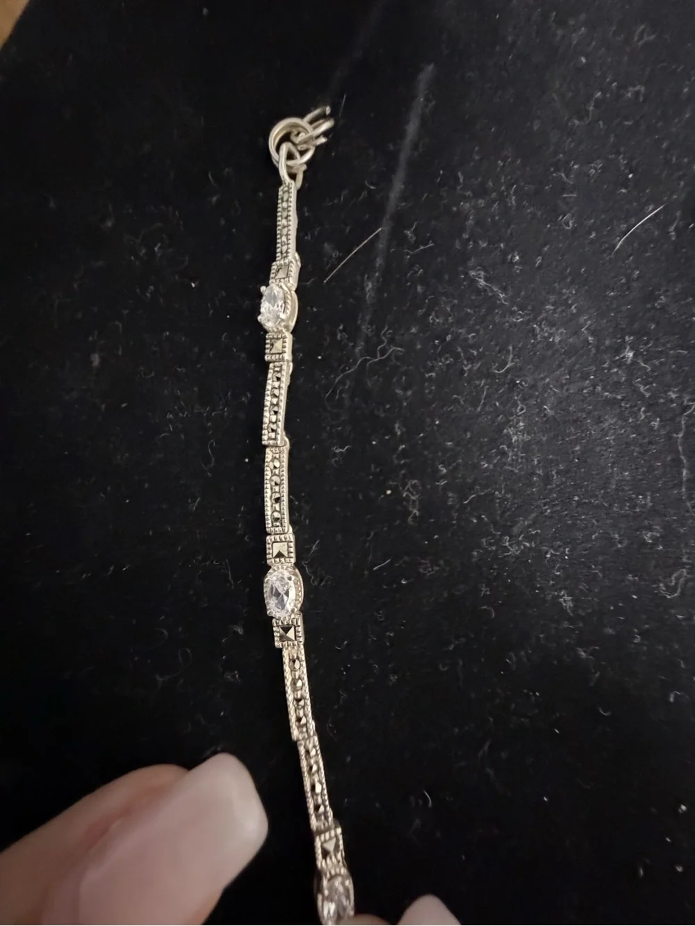 Judith Jack 925 Sterling silver marcasites and crystal bracelet